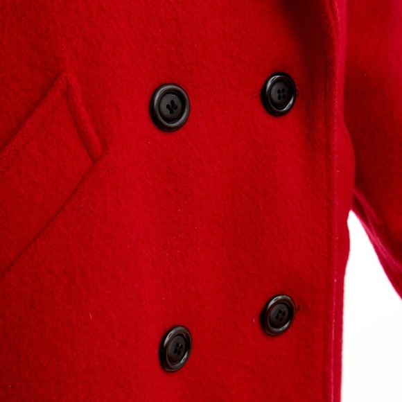 80’s red wool coat / medium - Picture 9 of 9